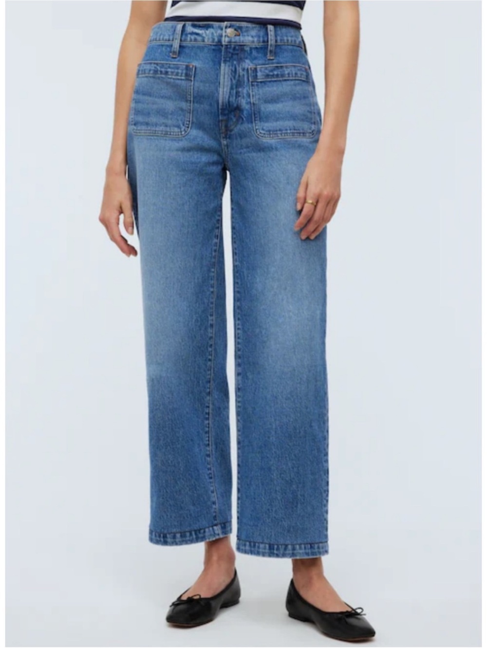 MADEWELL Petite Perfect Vintage Wide-Leg Jean Denim Patch Pocket 26P